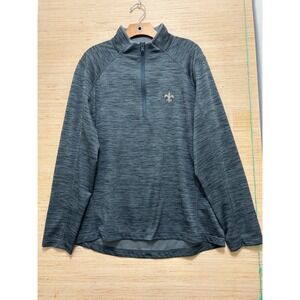 Vineyard Vines Performance Quarter Zip Pullover New Orleans Saints Logo Gray L